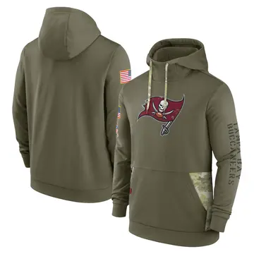 Men's Nike Tampa Bay Buccaneers Olive 2022 Salute to Service Therma Performance Pullover Hoodie -