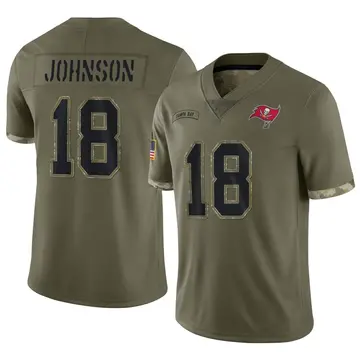 Men's Nike Tampa Bay Buccaneers Tyler Johnson Olive 2022 Salute To Service Jersey - Limited