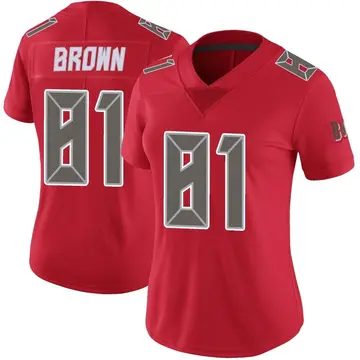 Women's Nike Tampa Bay Buccaneers Antonio Brown Red Color Rush Jersey - Limited
