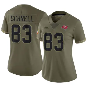 Women's Nike Tampa Bay Buccaneers Spencer Schnell Olive 2022 Salute To Service Jersey - Limited