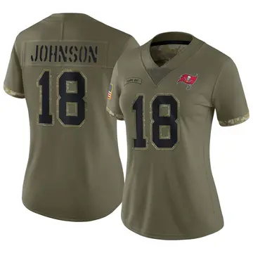 Women's Nike Tampa Bay Buccaneers Tyler Johnson Olive 2022 Salute To Service Jersey - Limited