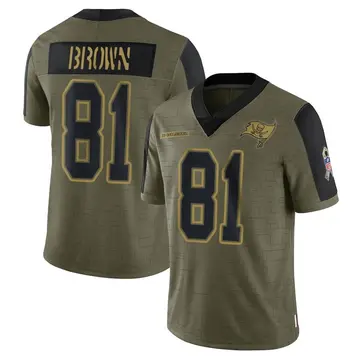 Youth Nike Tampa Bay Buccaneers Antonio Brown Olive 2021 Salute To Service Jersey - Limited