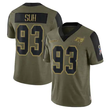 Youth Nike Tampa Bay Buccaneers Ndamukong Suh Olive 2021 Salute To Service Jersey - Limited