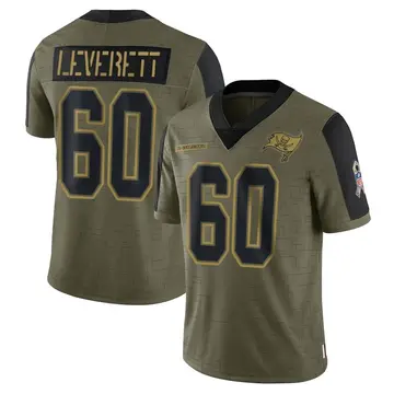 Youth Nike Tampa Bay Buccaneers Nick Leverett Olive 2021 Salute To Service Jersey - Limited