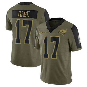 Youth Nike Tampa Bay Buccaneers Russell Gage Olive 2021 Salute To Service Jersey - Limited