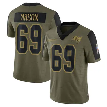 Youth Nike Tampa Bay Buccaneers Shaq Mason Olive 2021 Salute To Service Jersey - Limited