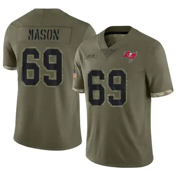 Youth Nike Tampa Bay Buccaneers Shaq Mason Olive 2022 Salute To Service Jersey - Limited